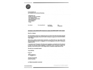 Galatasaray’a Uefa’dan Kabul Mektubu