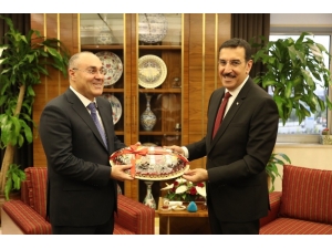 Bakan Tüfenkci, Azerbaycan Gümrük Komitesi Başkanı Mehdiyev’i Kabul Etti