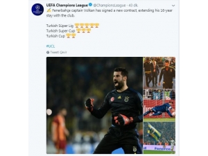 Uefa’dan Volkan Demirel Paylaşımı