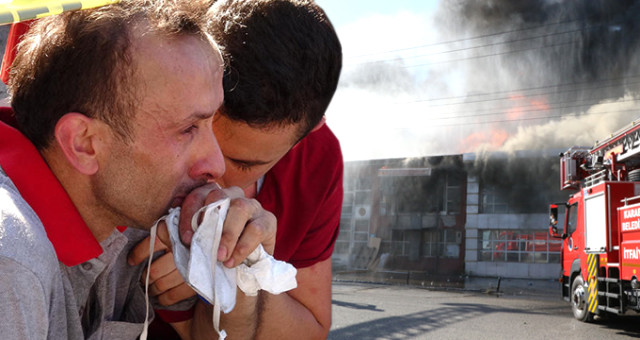 Mobilya Atölyesinde Yangın Çıktı, İşçiler Gözyaşları Ile İzledi