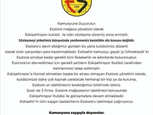 Esstore İle Eskişehirspor’un Sözleşmesi Sona Erdi