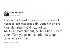 Cumhurbaşkanı Yardımcısı Oktay: “Abd, Türk Yargısının Kararına Saygı Duymak Zorunda”