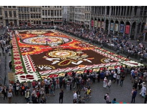 Brüksel’in Geleneksel Çiçek Halısı Geri Döndü
