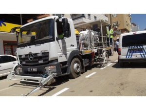 İslahiye De Asvaltlan Yollarda Yol Çizgi Çalışması Yapıldı