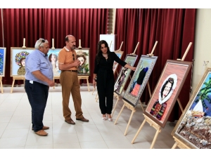 Sanatçı Çavuşoğlu, İbradı’da Ebru Ve Taş Süsleme Sergisi Açtı