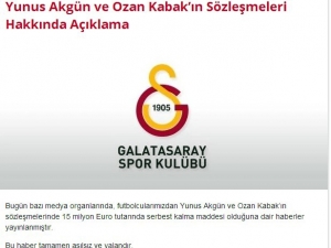 Galatasaray’dan Ozan Kabak Ve Yunus Akgün Açıklaması
