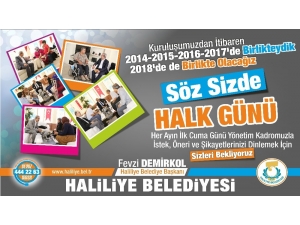 Haliliye’de Halk Günü Yarın