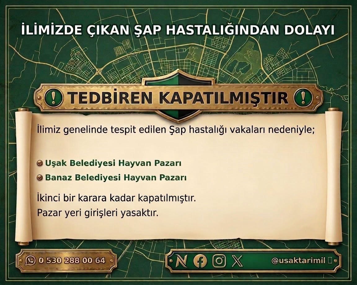 usak-ta-hayvan-pazarlari-sap-hastaligi-nedeniyle-kapatildi