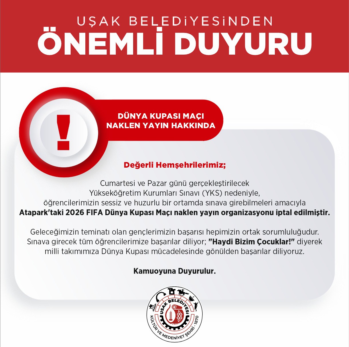 usak-ta-yks-nedeniyle-mac-yayini-organizasyonunu-iptal-edildi