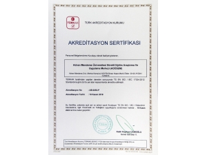 Adüsem, Türk Akreditasyon Kurumu Tarafından Akredite Edildi