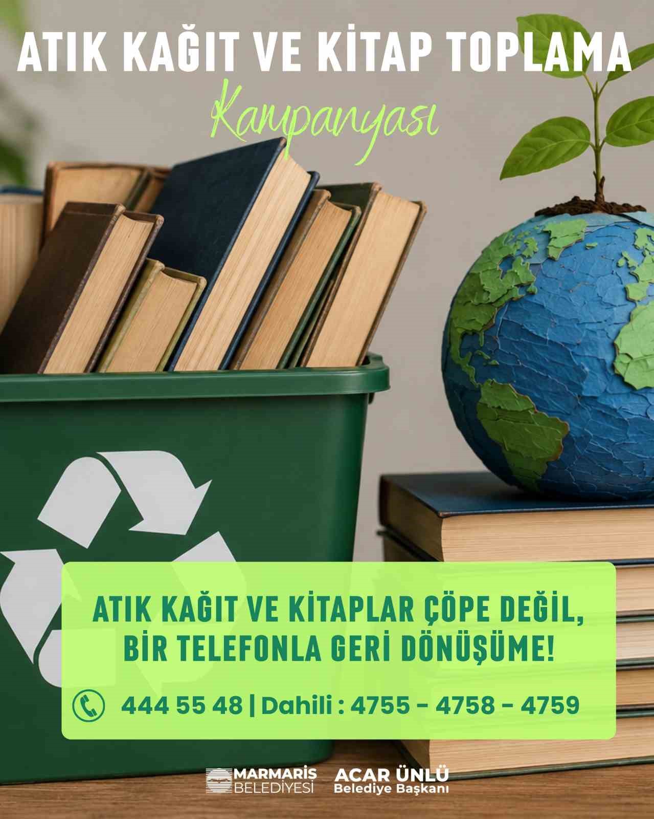 marmaris-te-atik-kagit-ve-kitaplar-geri-donusume-kazandiriliyor