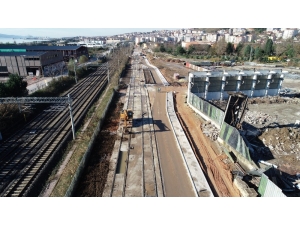 Sekapark-plajyolu Tramvay Hattı Birinci Etabında Raylar Döşendi