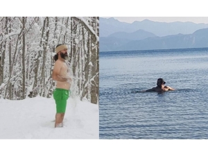 Yeni Yıla Kar Banyosu Ve Deniz Keyfiyle Girdiler