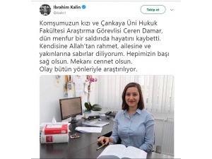 Cumhurbaşkanlığı Sözcüsü Kalın’dan Ceren Damar Paylaşımı