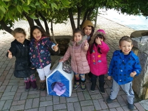 Çeşmeli Miniklerden Sokaktaki Kedilere Ev