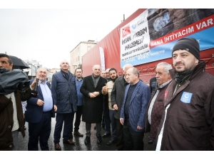 Ümraniye Belediye Başkan Adayı Yıldırım, Suriye’ye Gönderilen Yardımı Tırını Uğurladı