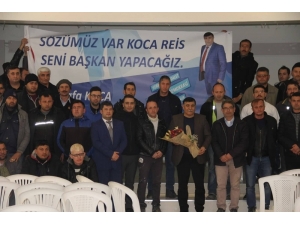 İşçilerden Başkan Koca’ya Pankartlı Teşekkür