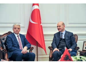 Bakan Soylu, Arnavutluk İçişleri Bakanı Lieshaj İle Bir Araya Geldi