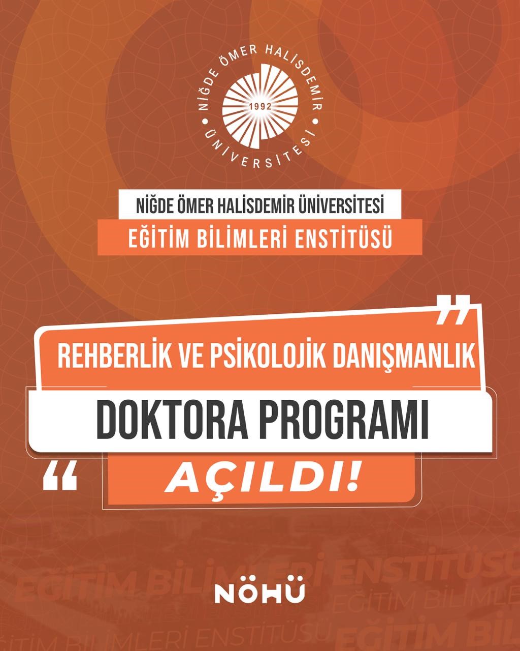 nohu-de-rehberlik-ve-psikolojik-danismanlik-doktora-programi-acildi