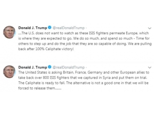 Trump, Ab’den Deaş Militanlarını Geri Alarak Yargılamalarını İstedi