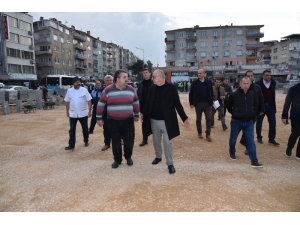 Başkan Ergün Eski Garajda Devam Eden Çalışmaları İnceledi