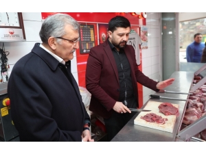 Murat Aydın Soğuksu’da Kasap Dükkanına Girip Tezgahın Başına Geçti