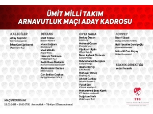 Ümit Milli Takımı’nın Arnavutluk Maçı Aday Kadrosu Açıklandı