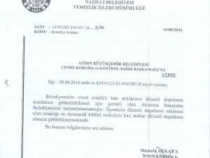 Aydın Büyükşehir Belediyesinden Vahşi Depolama Açıklaması