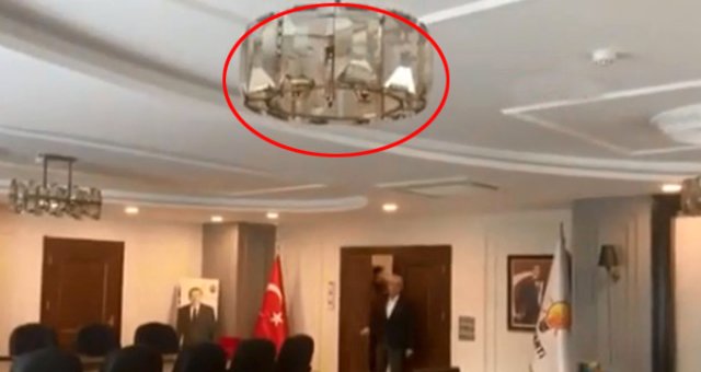 5,5 Büyüklüğündeki Deprem, İzmir'deki Ak Parti İl Başkanlığında Saniye Saniye Kameralara Yansıdı