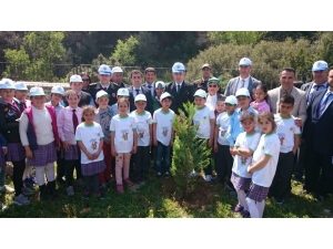 Datça’da Protokol Ve Öğrenciler Fidanları Toprakla Buluşturdu