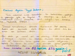 Cumhurbaşkanı Erdoğan’a Duygu Dolu Mektup