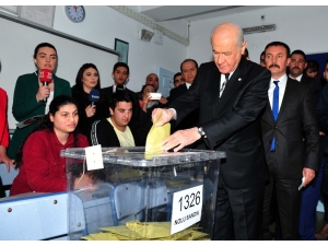 Mhp Lideri Bahçeli Oy Kullandı