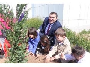Aksaray’da Minik Öğrenciler Fidanları Toprakla Buluşturdu