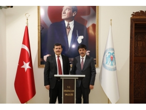 Erzincan’ın Yeni Belediye Başkanı Bekir Aksun’dan, Vali Arslantaş’a Ziyaret