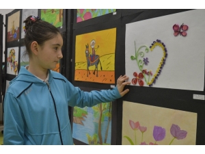 Gülay Kanatlı Ortaokulunda Yıl Sonu Resim Sergisi Açıldı