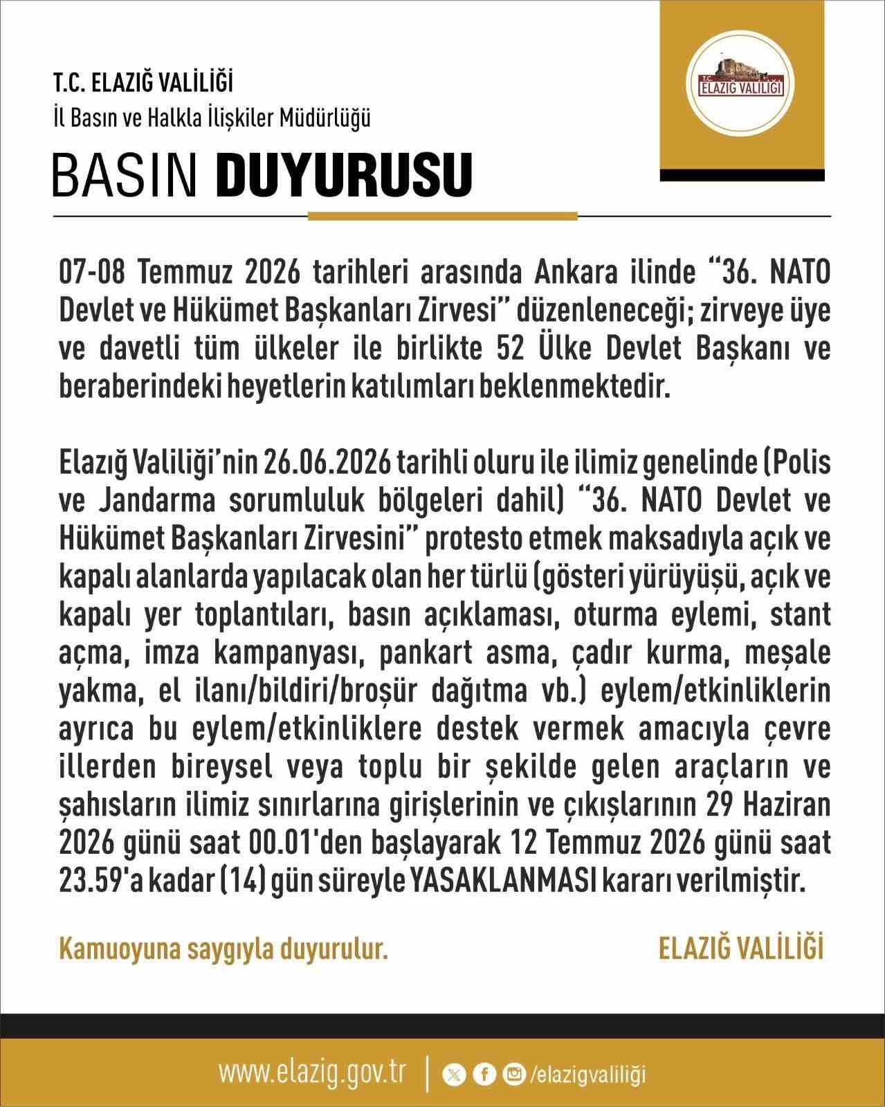 elazig-da-14-gunluk-eylem-yasagi