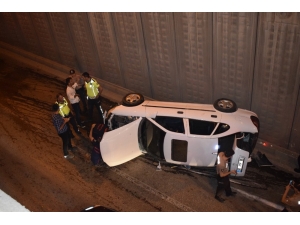 Takla Atan Araçtan Burunları Bile Kanamadan Çıktılar