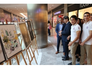 Lise Öğrencileri Park Afyon Avm’de Resim Sergisi Açtı