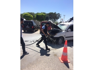 Hastane Otoparkında Araç Yangını