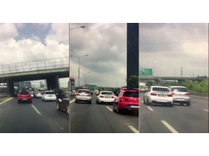 Basın Ekspres Yolundaki Düğün Konvoyunda “Makas” Terörü Kamerada