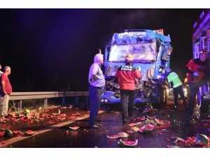 Tem Otoyolu’nda Kamyona Çarpan Tırın Sürücüsü Öldü