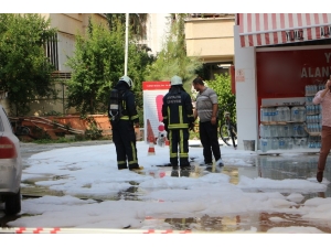 Alanya’da Akaryakıt İstasyonunda Korkutan Anlar