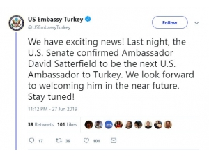 Abd Ankara Büyükelçisi’ne Senato’dan Onay