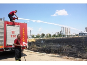 Kurumuş Otlar Alev Aldı, Vatandaşlar Zor Anlar Yaşadı