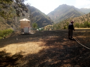 Hakkari’de Korkutan Yangın