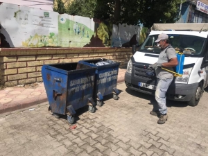 Sason’da Çöp Konteynerleri Dezenfekte Edildi
