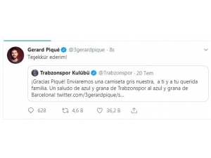 Gerard Pique, Trabzonspor’a Teşekkür Etti