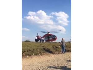 Yüksek Gerilim Hattında Yaralanan İşçi Ambulans Helikopterle Alındı