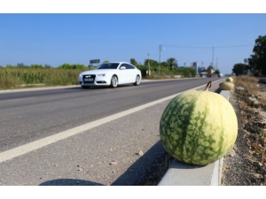 Para Etmeyen Karpuzu Karayolunda Satmaya Çalışıyorlar