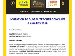 Başarılı Öğretmene ’Küresel Öğretmen Ödülü’